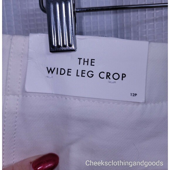 NWT Ann Taylor White The Wide Leg Crop Pants Women's Size 12P Petite - Picture 4 of 5